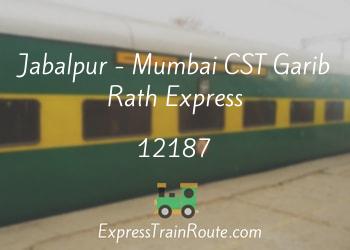 jabalpur mumbai garib cst rath express timetable route schedule status