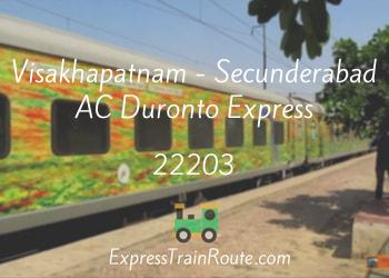 Visakhapatnam - Secunderabad AC Duronto Express - 22203 Route, Schedule,  Status & TimeTable
